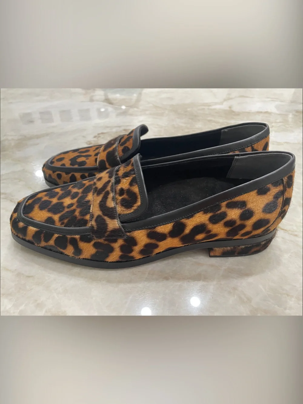 Vionic Leopard-Print Penny Loafers in Brown and Black